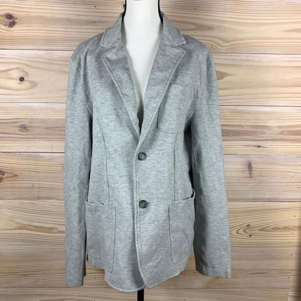 Michael Michael Kors Blazer Mens Large Grey Waffle Knit Cotton Blend Sport Coat